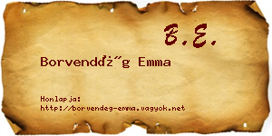 Borvendég Emma névjegykártya